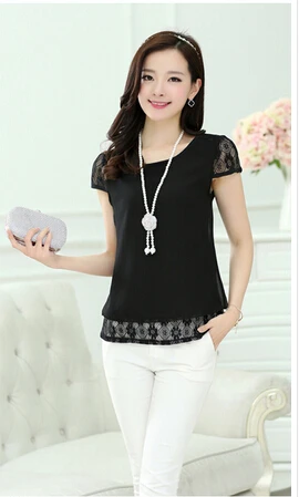 A new short sleeve chiffon lace render unlined upper garment of female 2015 skirt |