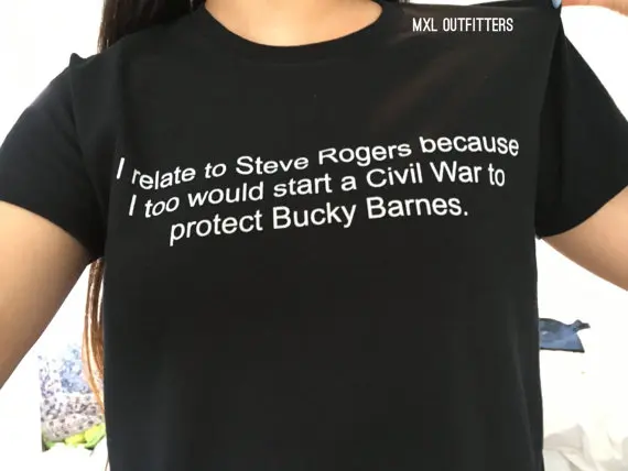 OKOUFEN/футболка с надписью «I relate to Steve Rogers Protect Bucky Barnes»; модная повседневная футболка унисекс с буквенным принтом; крутые Забавные топы с короткими рукавами