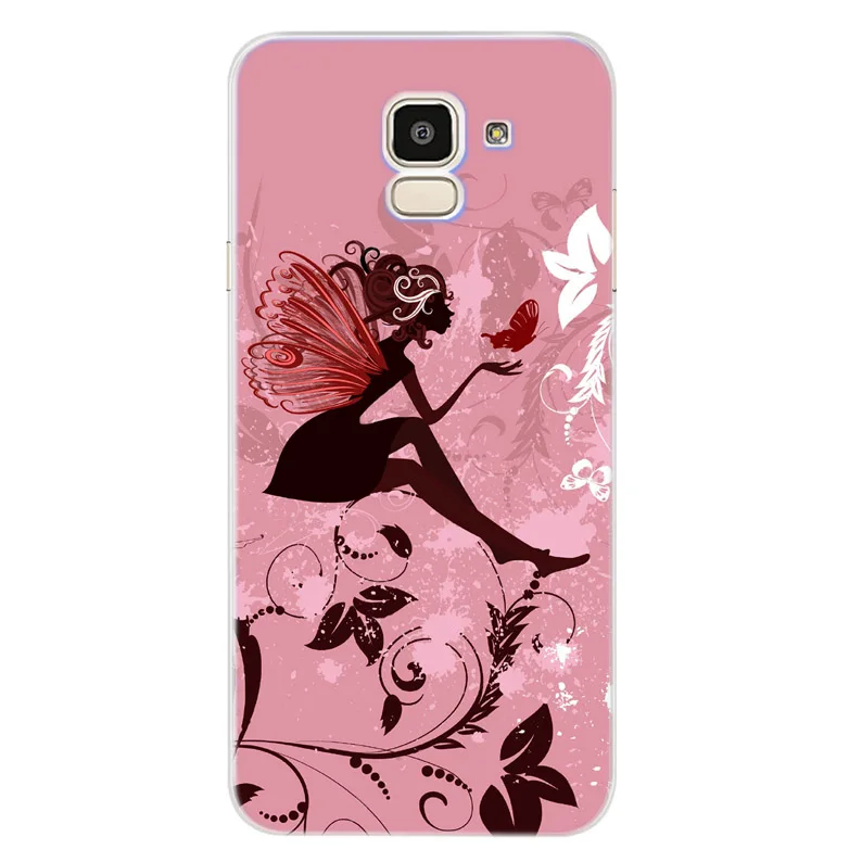 Case For Samsung Galaxy A30 A50 J1 J3 J4 J5 J6 J7 A3 A5 A7 A8 2016 2017 2018 Soft TPU Silicone Flower girl Cover D062 |