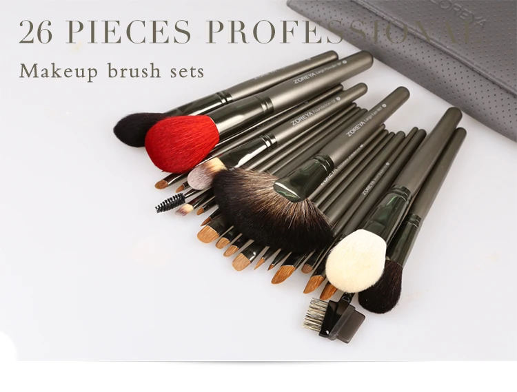 ZOREYA Professional Makeup Brush Set 26pcs Kolinsky Hair Make Up Brushes Top Quality brochas maquillaje