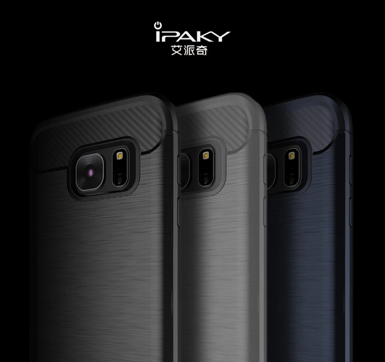 For samsung galaxy s7 case ipaky Brand silicone Back Cover edge Brushed TPU cases |