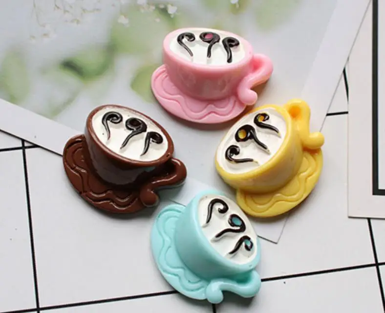 Flatback Kawaii мороженое, кофейная чашка Смола плоская спина, кабошон муляж еды художественное украшение поделка-Шарм, 100 шт