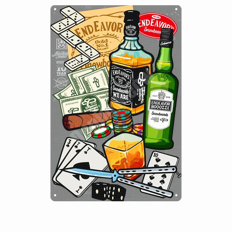 T Jack Wine Whiskey винтажная металлическая жестяная вывеска для паба, бара, казино, домашний декор, пивная рекламная тарелка, постер, Настенная художественная наклейка N277 - Цвет: T