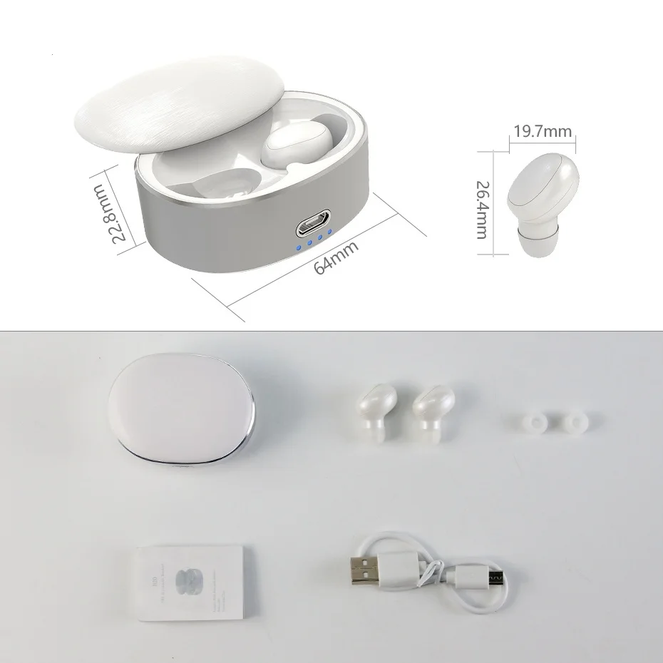 B20 Bluetooth 5,0 TWS беспроводные наушники 3D стерео Bluetooth наушники с сенсорным управлением Hifi бас мини наушники с двойным микрофоном