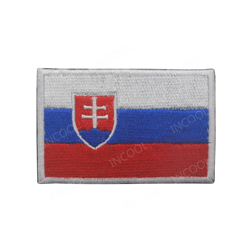 Slovakia Flag Словацкий Словакия флаг вышивка нашивка Молон Лабе череп армейские военные тактические нашивки для поднятия боевого духа эмблема с аппликацией в виде эмблемы с вышивкой - Цвет: Slovakia Flag