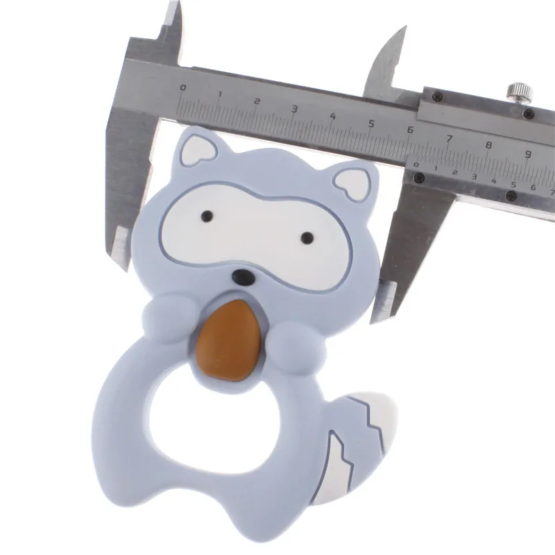 Colgante de silicona de ardilla para dentici&oacute;n de beb&eacute;, accesorios para collar, mordedor de mapache, mordedores sin BPA, juguete para dientes infantiles, 4 Uds.-5