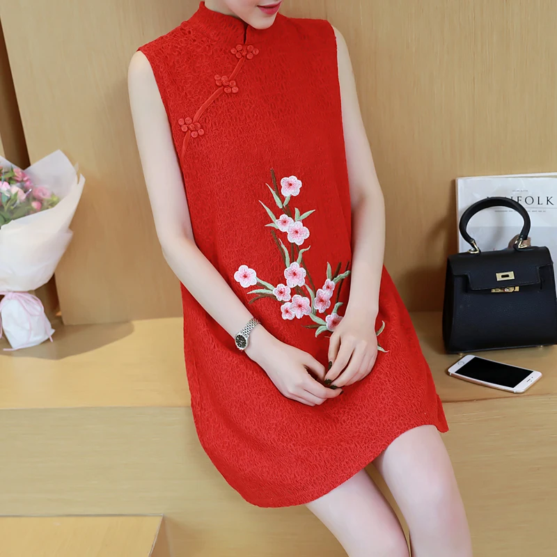 Платья для беременных с вышивкой цветов, традиционная китайская одежда PLAMTEE, свободные, женские, летние, новинки 2017 года.