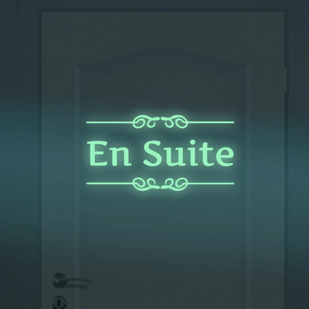 EnSuite door sticker 1 Набор светится в темноте, наклейка на дверь в ванную, декор для туалетной двери, виниловая переводная наклейка, винтажное украшение, цитата для украшения двери - Цвет: EnSuite door sticker