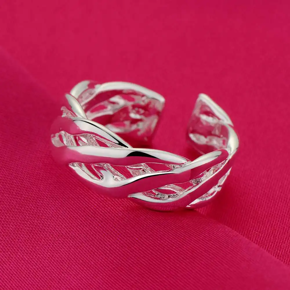 Простое модное регулируемое кольцо с покрытием из серебра 925 пробы оптовая