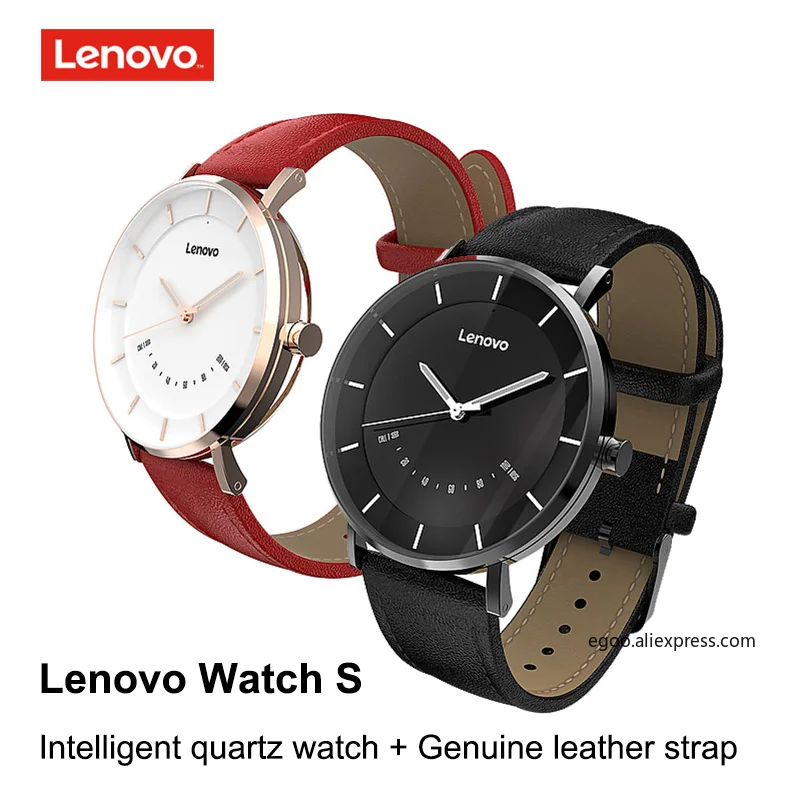 Lenovo watch S умные кварцевые часы с кожаным ремешком 5ATM водонепроницаемые монитором