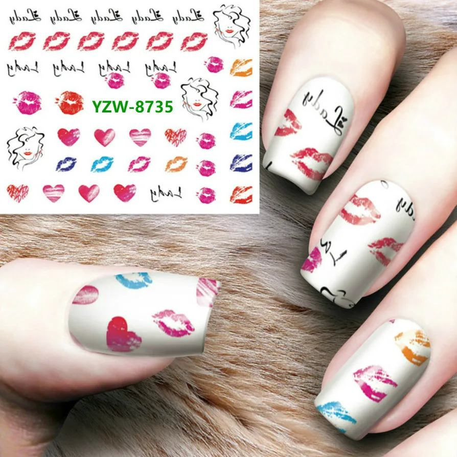 1pcs Feather Graffiti Lip Print Nail Art Design Manicure Soak Off Enamel Gel Polish UV Lacquer Varnish Y8735 | Красота и здоровье