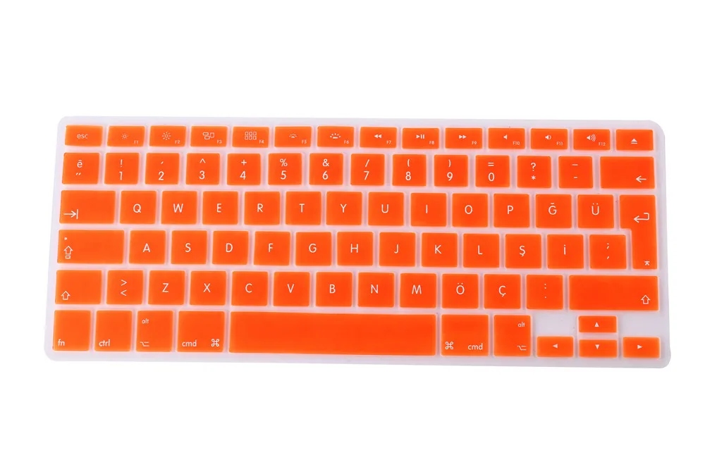 Оранжевый Чехол для клавиатуры ноутбука для macbook air 13 pro 15 дюймов A1466 A1502 A1278 A1398 ЕС кремния Турция клавиатура с подсветкой крышка защитная пленка - Цвет: Оранжевый