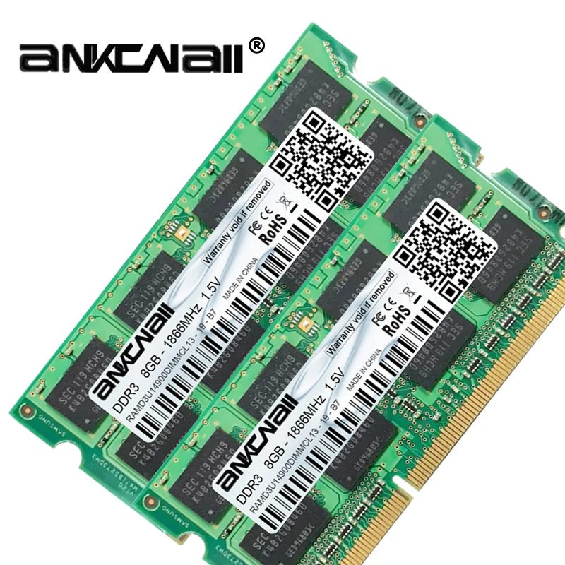 Оперативная Память DDR3L 4 ГБ/8 ГБ 1866 МГц PC3L 14900S DIMM для ноутбука ПК 204 контактов Intel 1 35