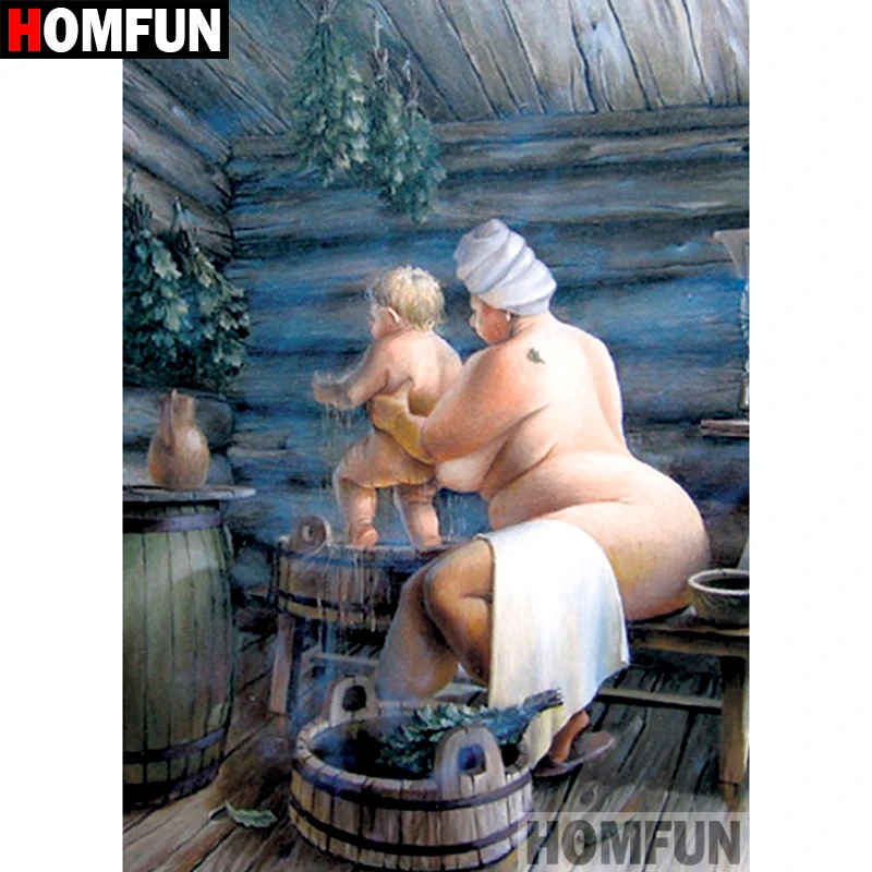 Алмазная 5D картина HOMFUN сделай сам полноразмерная/круглая вышивка пар душ