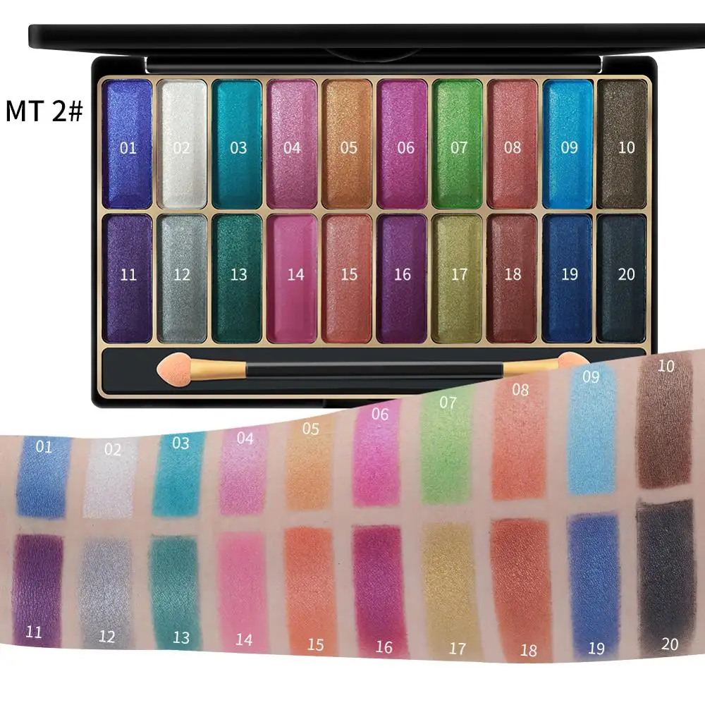

Face Eye Shiny 20 Color Wet Eyeshadow Makeup Palette Shimmer Matte Glitter Pigment Eyeshadow Makeup Pallete Cosmetic Set