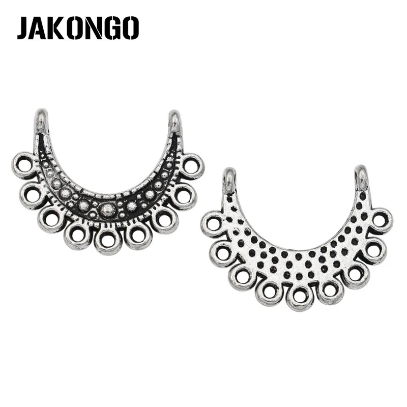 JAKONGO 10 шт. античный посеребренный соединитель в виде Луны для Аксессуары