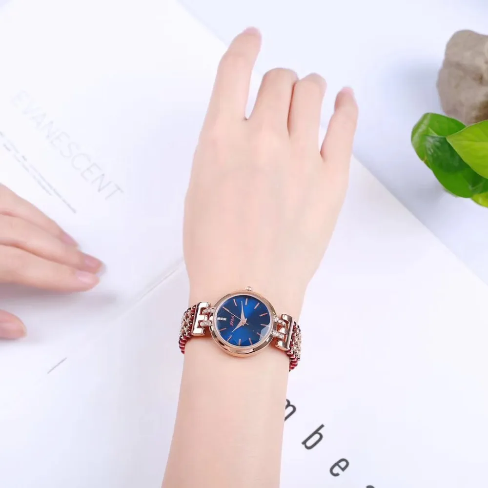 Браслет из натурального граната и 33 мм часы сделай сам для женщин