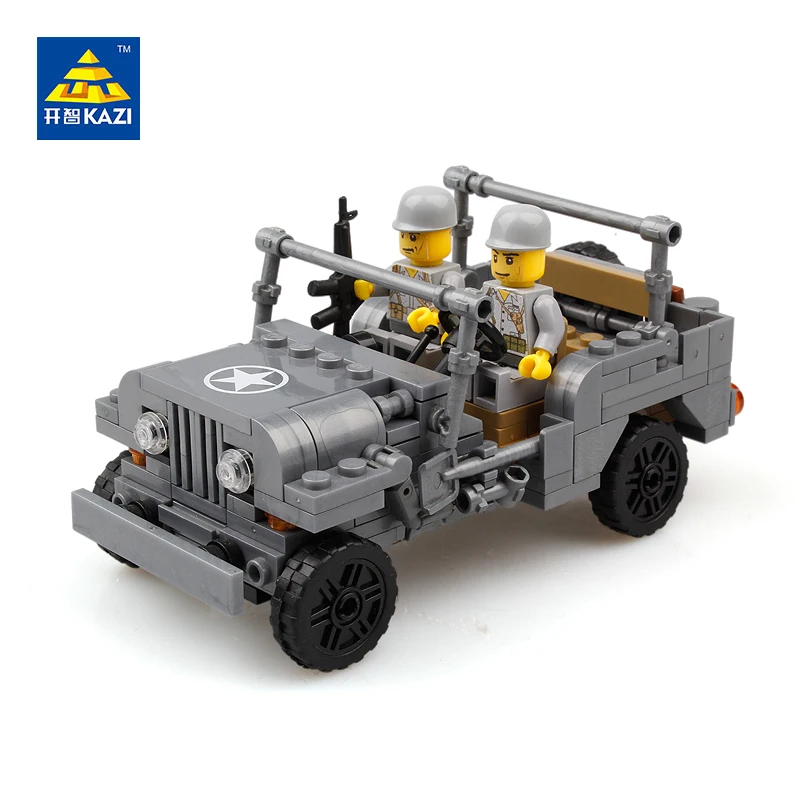 Конструктор Кази Армейский Джип автомобиль военная модель игрушки Brinquedos умные