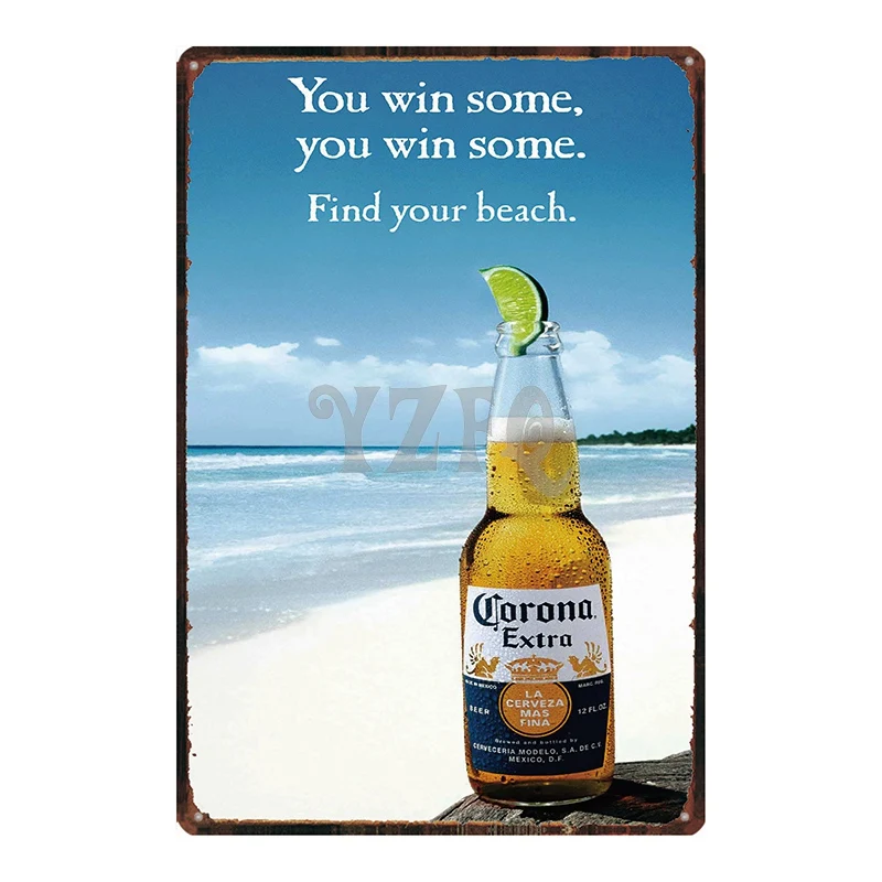 Пивная Оловянная табличка металлическая винтажная пляжная Ретро тарелка