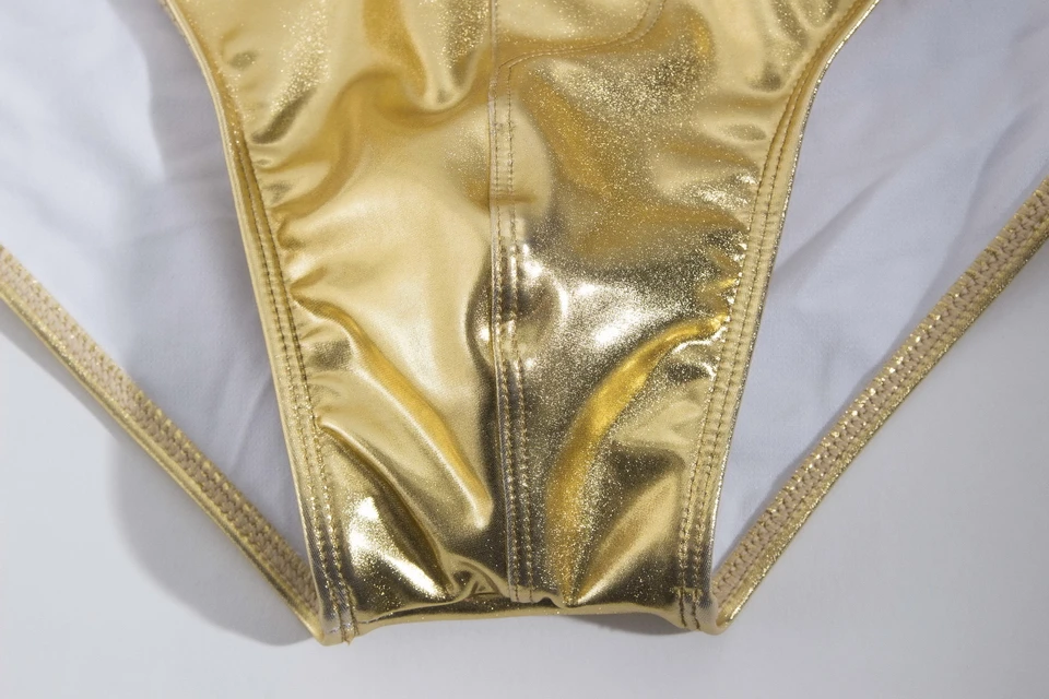 Мужские костюмы для плавания Austinbem мужские с металлическим золотым принтом трусы