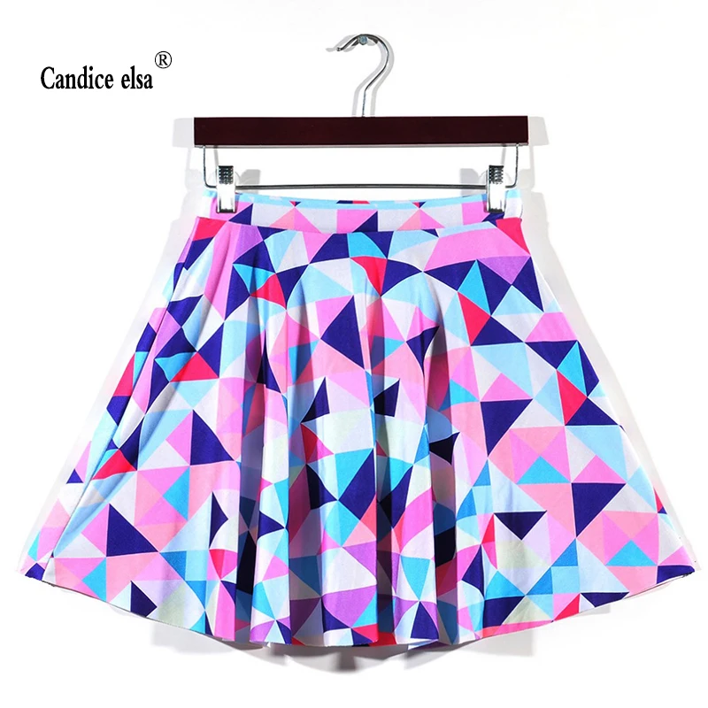 

CANDICE ELSA woman skirts digital printing wholesale fresh jigsaw pearl skirt skt1135