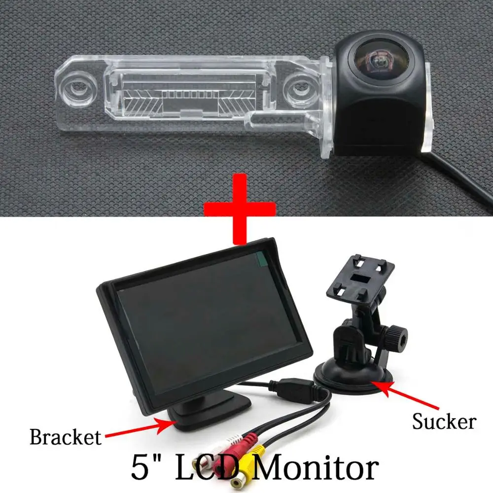 Camera 5 inch LCD 1080P MCCD рыбий глаз Starlight Автомобильная беспроводная камера заднего вида для VW Passat CC Polo Jetta Golf Caddy Touran Sagitar Skoda Superb - Название цвета: Camera 5 inch LCD