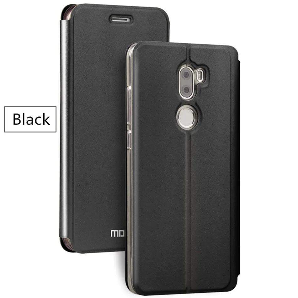 Xiaomi mi 5S плюс флип чехол MOFI Роскошный кожаный флип чехол mi 5S Plus Чехлы для Xiaomi mi 5S плюс Капа coque принципиально 5,7'' - Цвет: Black
