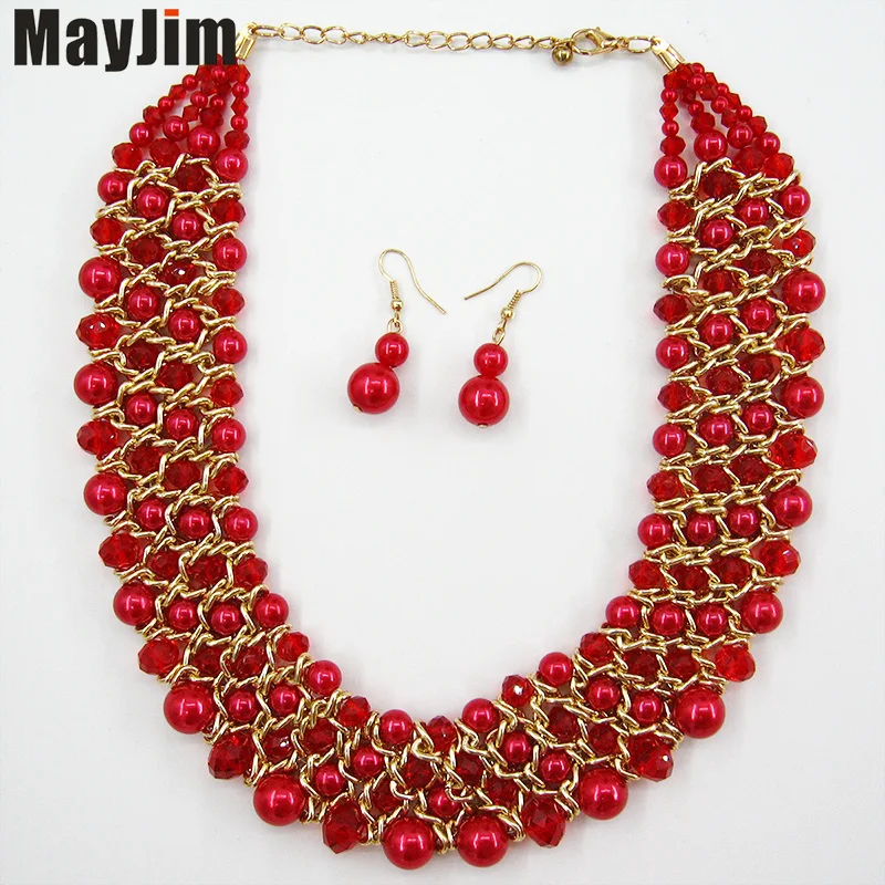 Заявление ожерелье 2017 мода ювелирные наборы Ручной Работы из бисера цепи большой