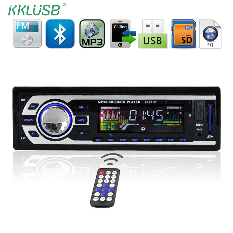 Автомагнитола для 12 В и 24 1 DIN автомобильный радиоприемник стерео fm тюнер Bluetooth AUX