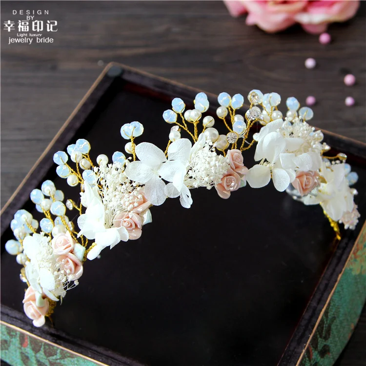 Корейский женский головной убор звезда невесты Sen вечные цветы с ручной короной