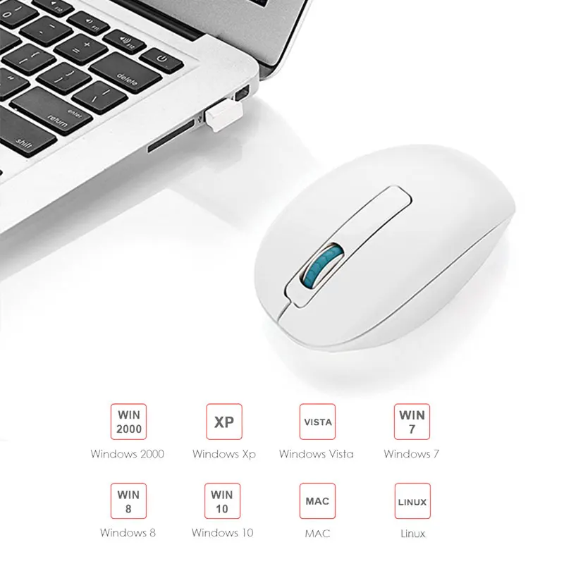 USB Беспроводная Бесшумная оптическая мышь 4 кнопки 2 ГГц 1600 DPI| |