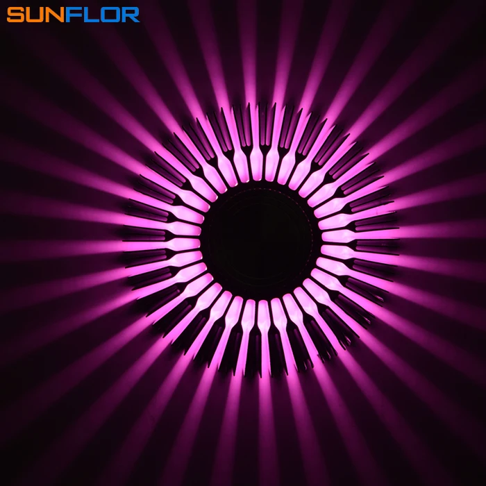 Крытый LED бра 3 Вт лучи проекции настенный светильник Встроенная установка