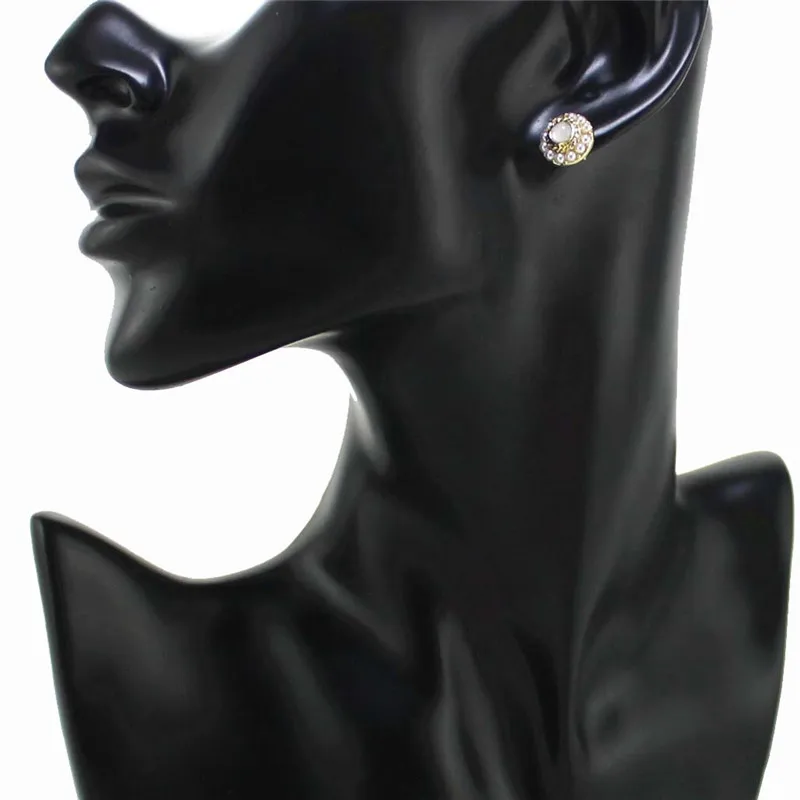 Женские серьги-гвоздики с белыми и синими акриловыми жемчужинами | Украшения