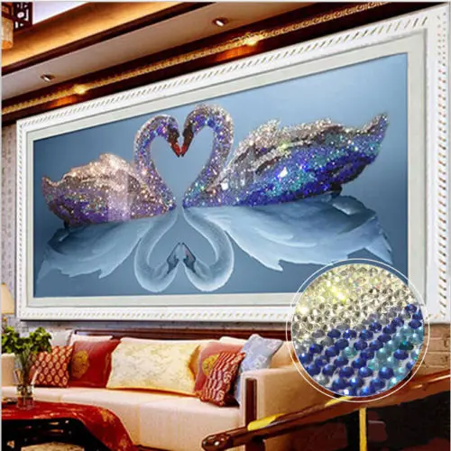 5D Schwan Stickereien Mosaik Diamant Malen Kreuzstich Satz Wohndeko Handwerk T | Дом и сад