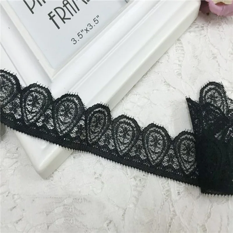 

3cm Width Elastic Lace Sewing Ribbon Guipure Lace Trim or Fabric Warp Knitting DIY Garment Accessories free shipping