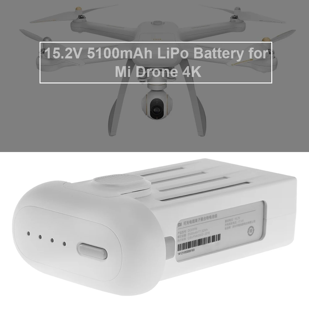 Оригинальный Радиоуправляемый аккумулятор 15 2 V 5100mAh для Xiaomi Mi Дрон 4K Wifi FPV