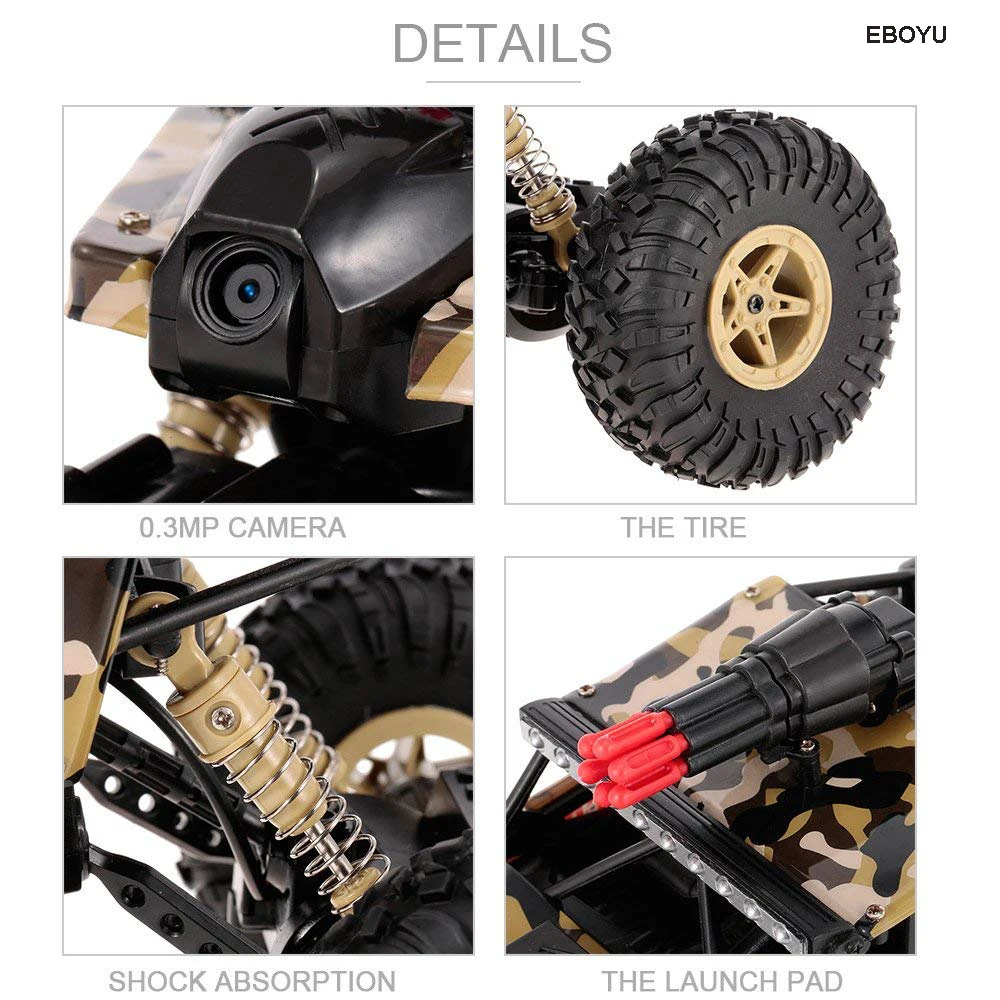 Wltoys 18428 A 1/18 2 4G 4WD RC машина с ракетной установкой 0.3MP Wifi FPV камерой внедорожный