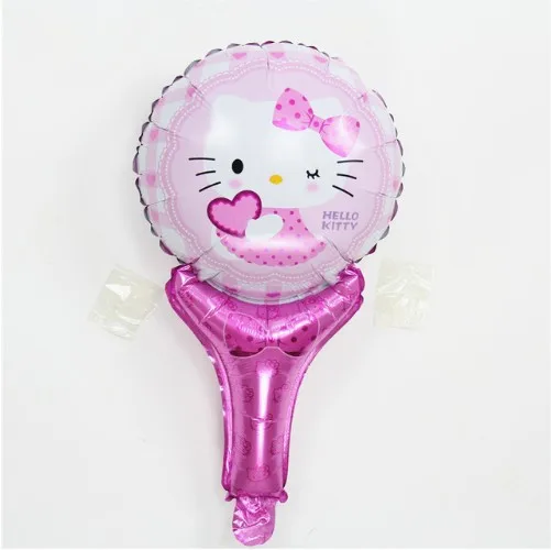 KUAWANLE 50 шт./лот мультфильм Hello Kitty развеселить держать палку фольги Воздушные шары