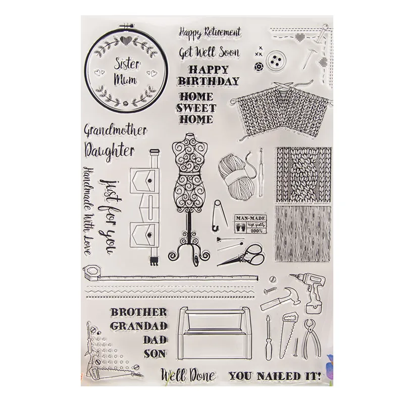 Большой милый прозрачный силиконовый штамп для домашнего шитья печати сделай