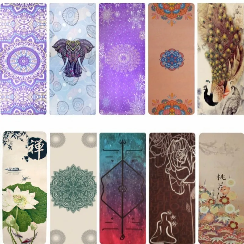 Нескользящее тканевое полотенце ультратонкий складной мягкий коврик для йоги с