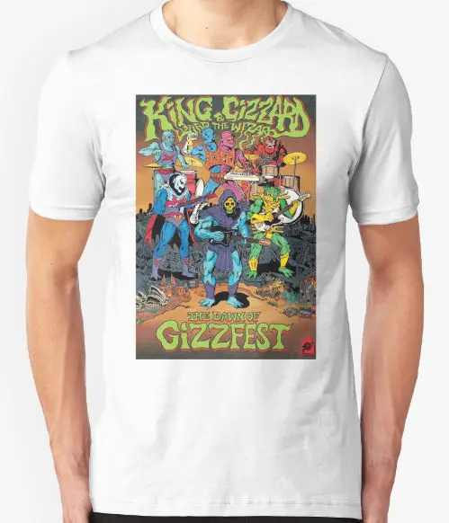 King желудок и мастера ящерица футболка психоделический рок унций gizzfest|Мужские