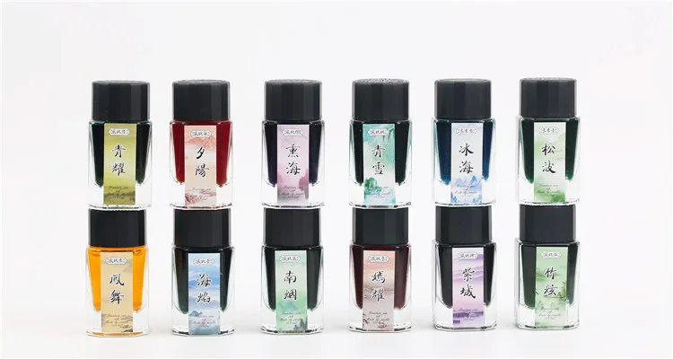 Penbbs чернила уникальный Цвет чернила с Золотое питание, перьевой ручки чернилами, корпус с двухрядным расположением выводов чернила 15 мл./шт
