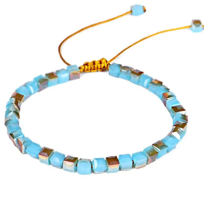 2 шт./компл. простой стиль бохо модные квадратные стеклянные хрустальные