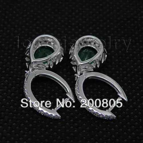 Винтажные серьги E0002J из белого золота с натуральным бриллиантом 5x7 мм|earrings