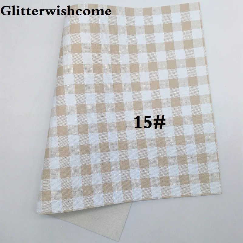 15 Glitterwishcome 21X29 см A4 размер винил для бантов печатные пледы тартан кожа Fabirc искусственная кожа листы для бантов, GM014A - Цвет: 15