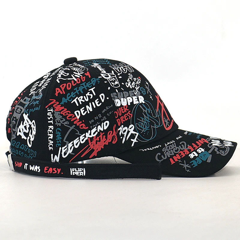 Новая GD бейсболка с граффити 100% хлопок Регулируемая модная кепка KPOP snapback Мужская