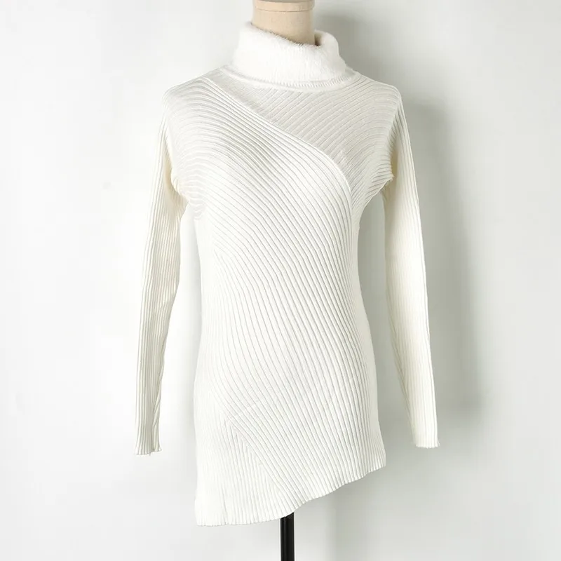 Новинка 2018 Зимний вязаный норковый кашемировый свитер с высоким воротом Женский