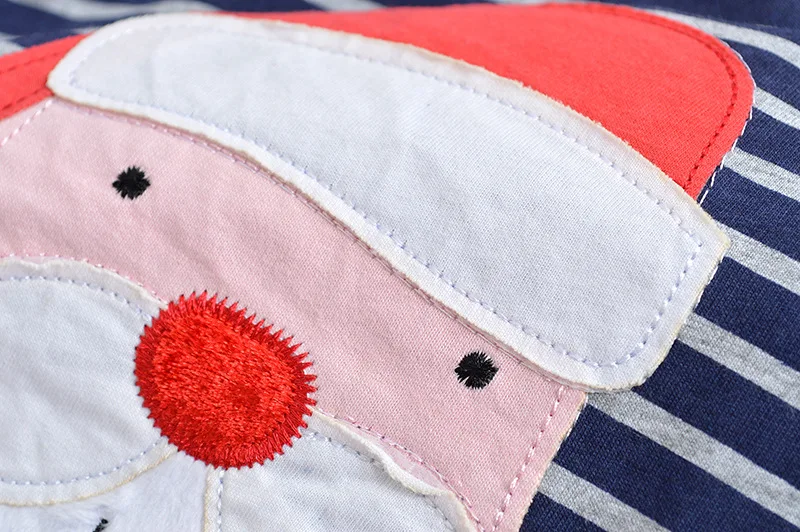 Футболка для мальчиков в синюю полоску с изображением Санта Клауса брендовые