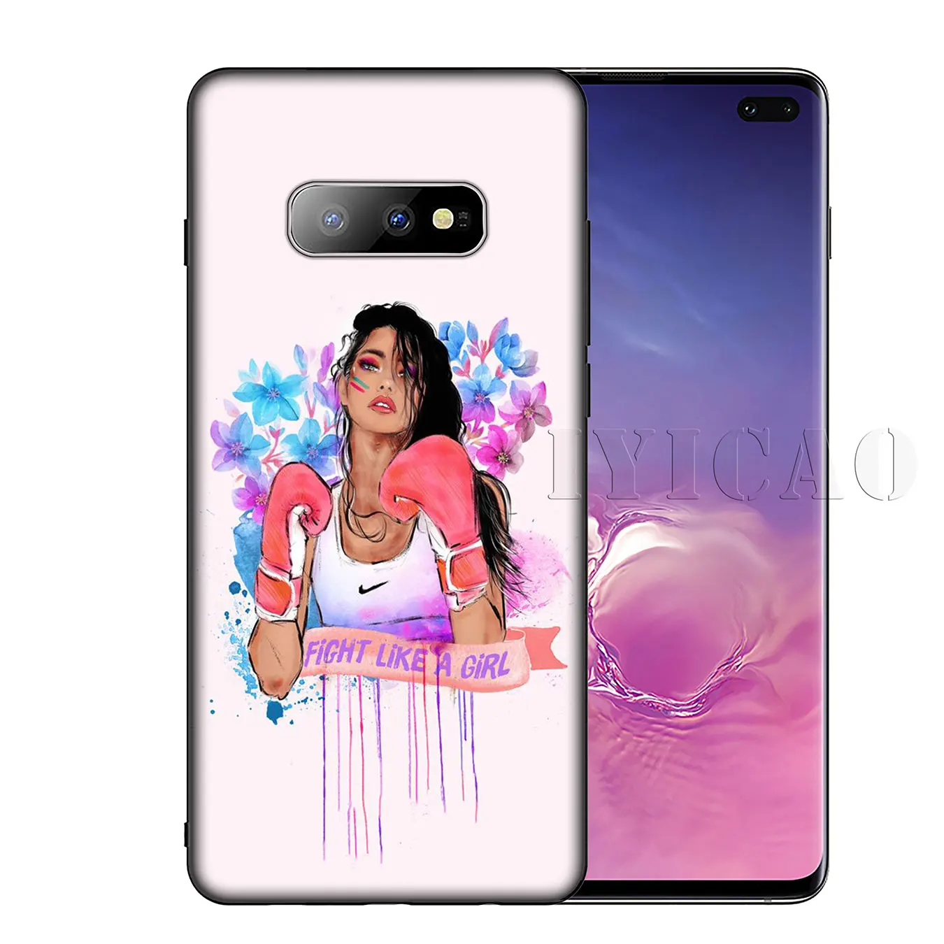 Cartoon Boxing Girl Gloves Pattern tpu Soft Silicone Phone Case for Samsung Galaxy S20 Ultra S10 Lite S9 S8 Plus S6 S7 Edge S10e |