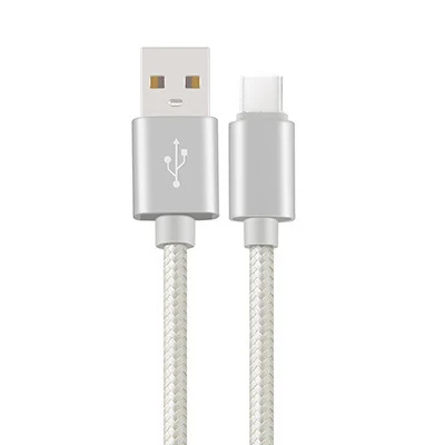 USB кабель с нейлоновой оплеткой USB кабель для зарядки и синхронизации данных Шнур для iPhone Xs/Max/XR/iPhone X/8/8 Plus/7/7 Plus/6 S/6 S Plus/SE/iPad/iPod touch Nano - Цвет: Серебристый